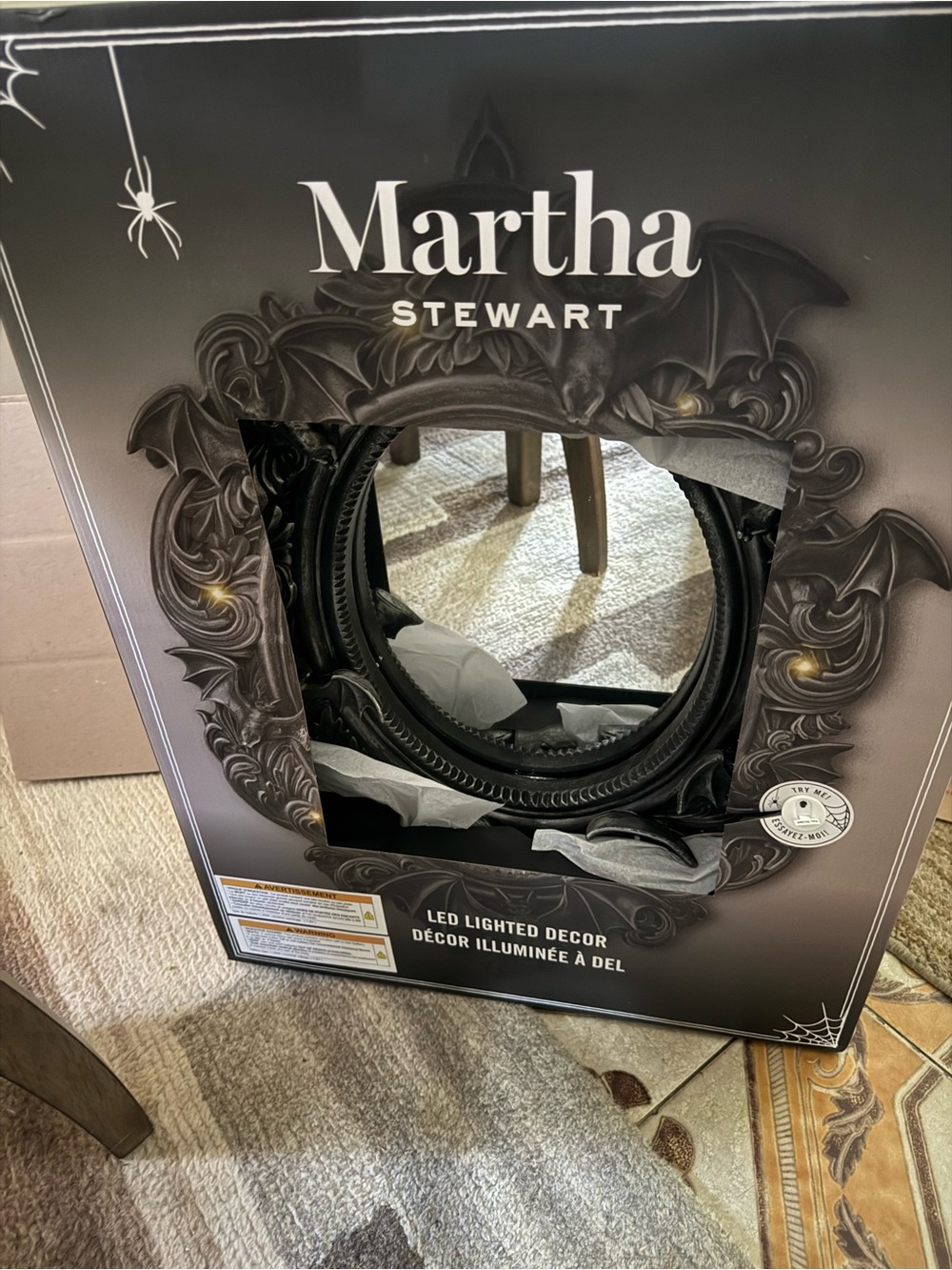 Martha Stewart LED Bat Mirror Halloween Viral New Gothic